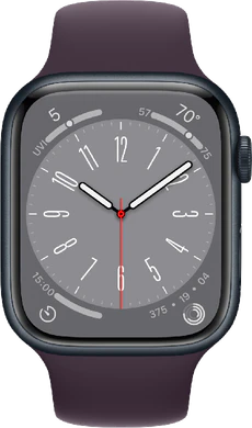 Apple Watch series 8 cellular 45mm aluminium paars voorkant