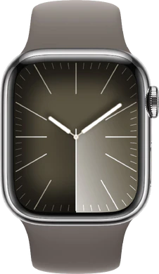 Apple Watch Series 9 41mm rvs silber Vorderseite