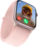 Apple Watch Series 9 4G 41mm aluminium pink front venstre side bund