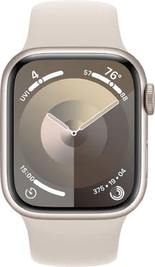 Apple Watch Series 9 4G 41mm aluminium starlight hvid front