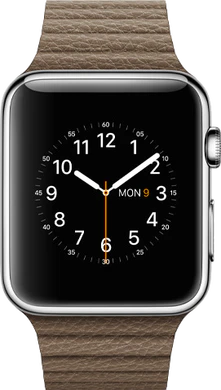 Apple Watch stainless light bruin leather