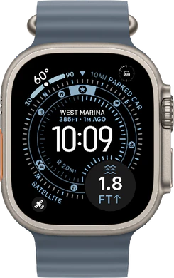 Apple Watch Ultra 3 natural ocean band blauw