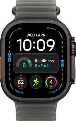 Apple Watch Ultra 4 noir ocean band noir avant