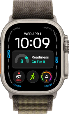 Apple Watch Ultra 4 natural alpine band olive vert avant