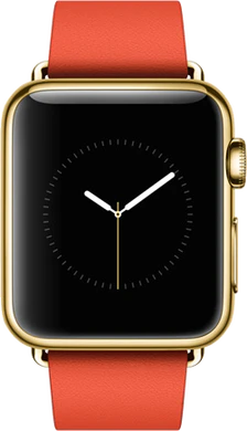 Apple Watch geel goud b rechterzijkant rood modern
