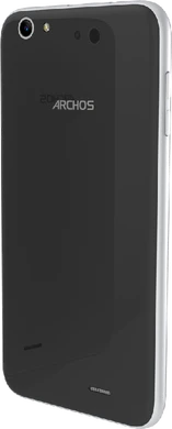 Archos 55 helium plus 4g schwarz Rückseite linke Seite schräg