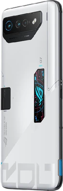 Asus ROG Phone 7 Ultimate wit achterkant linkerzijkant