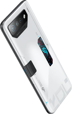 Asus ROG Phone 7 Ultimate wit achterkant bovenkant schuin
