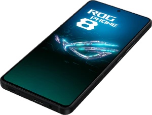 Asus ROG Phone 8 zwart voorkant rechterzijkant onderkant