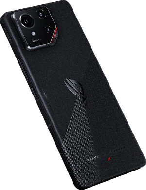 Asus ROG Phone 9 zwart achterkant rechterzijkant schuin