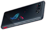 Asus ROG phone zwart achterkant gedraaid schuin