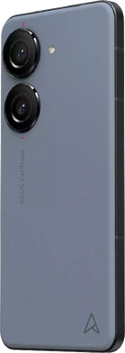 Asus Zenfone 10 blå tillbaka vänster sida