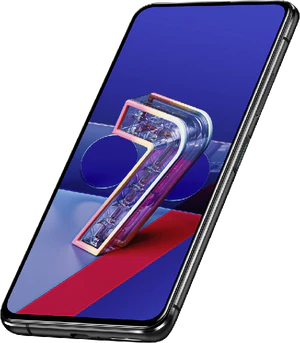 Asus Zenfone 7 svart front höger sida botten