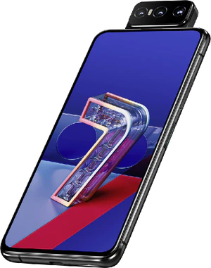 Asus Zenfone 7 Pro sort front højre side bund Åbnet