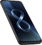 Asus Zenfone 8 zwart voorkant linkerzijkant onderkant