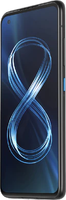 Asus Zenfone 8 zwart voorkant rechterzijkant