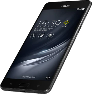 Asus ZenFone AR zwart voorkant rechterzijkant onderkant