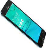 Asus ZenFone Go azul tapa delantera lado izquierdo aslant