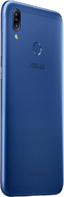 Asus ZenFone max m2 blå bakside høyre side