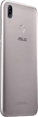 Asus ZenFone max m2 sølv bakside høyre side