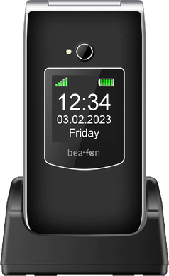 beafon SL605 nero argento copertina frontale chiuso dock