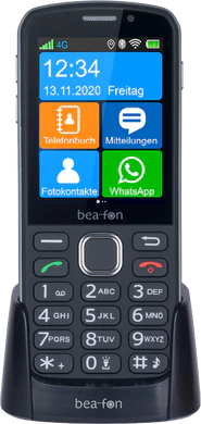 beafon SL860 Touch zwart voorkant dock