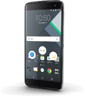 BlackBerry DTEK60 black front højre side skæv