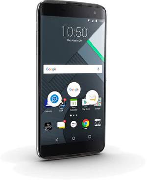 BlackBerry DTEK60 black venstre side front skæv