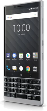 BlackBerry KEY2 zilver voorkant rechterzijkant