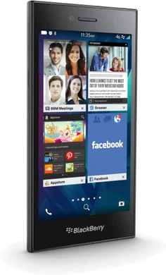 BlackBerry Leap grå venstre side skrås skråstilt