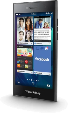 BlackBerry Leap grå høyre side skrås skråstilt