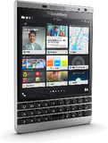 BlackBerry Passport Silver Edition linkerzijkant schuin