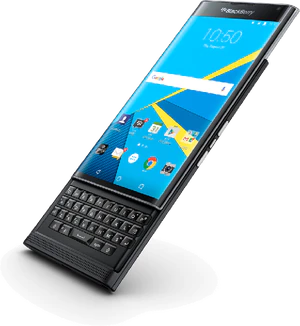BlackBerry Priv voorkant rechterzijkant schuin geopend