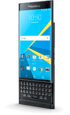 BlackBerry Priv voorkant rechterzijkant geopend