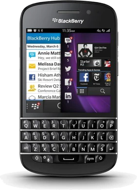 BlackBerry Q10 black voorkant