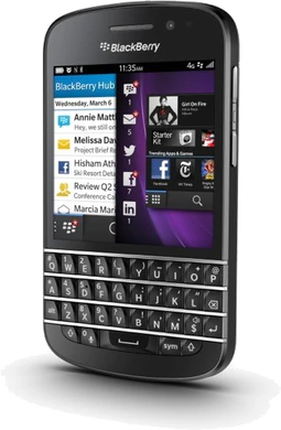 BlackBerry Q10 black rechterzijkant schuin