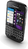BlackBerry Q10 black bovenkant schuin