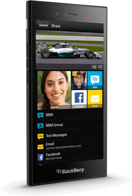 BlackBerry Z3 black linkerzijkant schuin 2