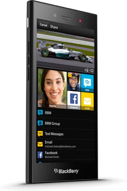 BlackBerry Z3 black linkerzijkant schuin