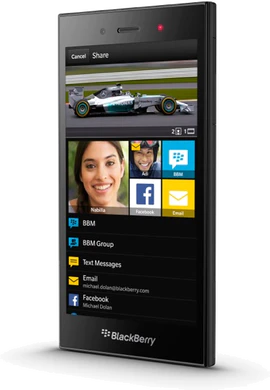 BlackBerry Z3 black rechterzijkant schuin