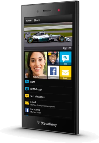 BlackBerry Z3 black rechterzijkant schuin