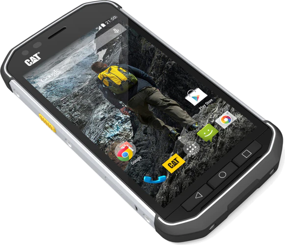 Cat s40 dualsim grijs voorkant linkerzijkant schuin