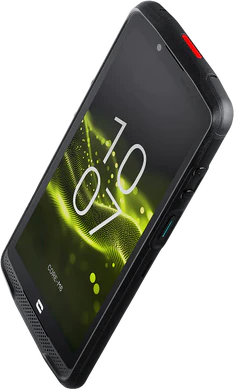 Crosscall Core M6 zwart voorkant rechterzijkant bovenkant schuin