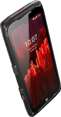 Crosscall Core Z5 zwart voorkant linkerzijkant bovenkant schuin