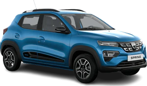 Dacia Spring azul tapa delantera lado izquierdo