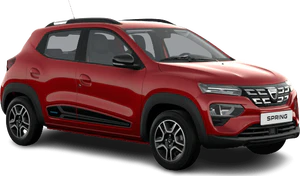 Dacia Spring rojo tapa delantera lado izquierdo