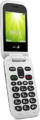 Doro 2404 negro blanco tapa delantera lado izquierdo abierto