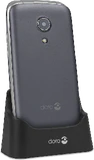 Doro 2414 grijs voorkant linkerzijkant cradle