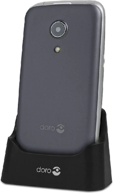Doro 2414 grijs voorkant rechterzijkant cradle
