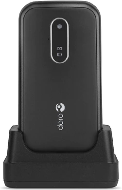 Doro 6620 zwart voorkant gesloten cradle